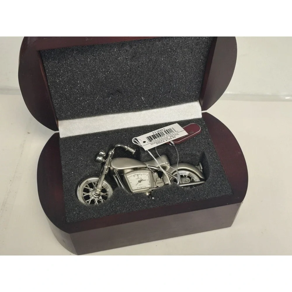 VTG Harley Davidson Motorcycle Desk Top‎ Time Piece Clock Calvin Hill NIB w/Tag!